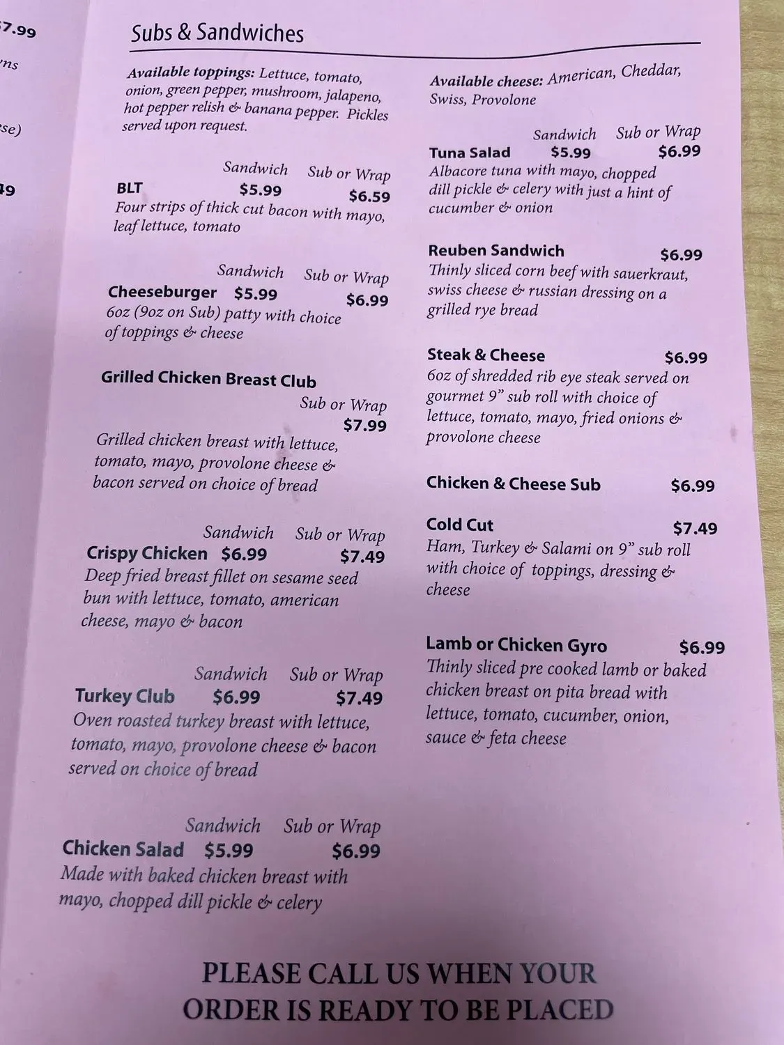 Menu 2