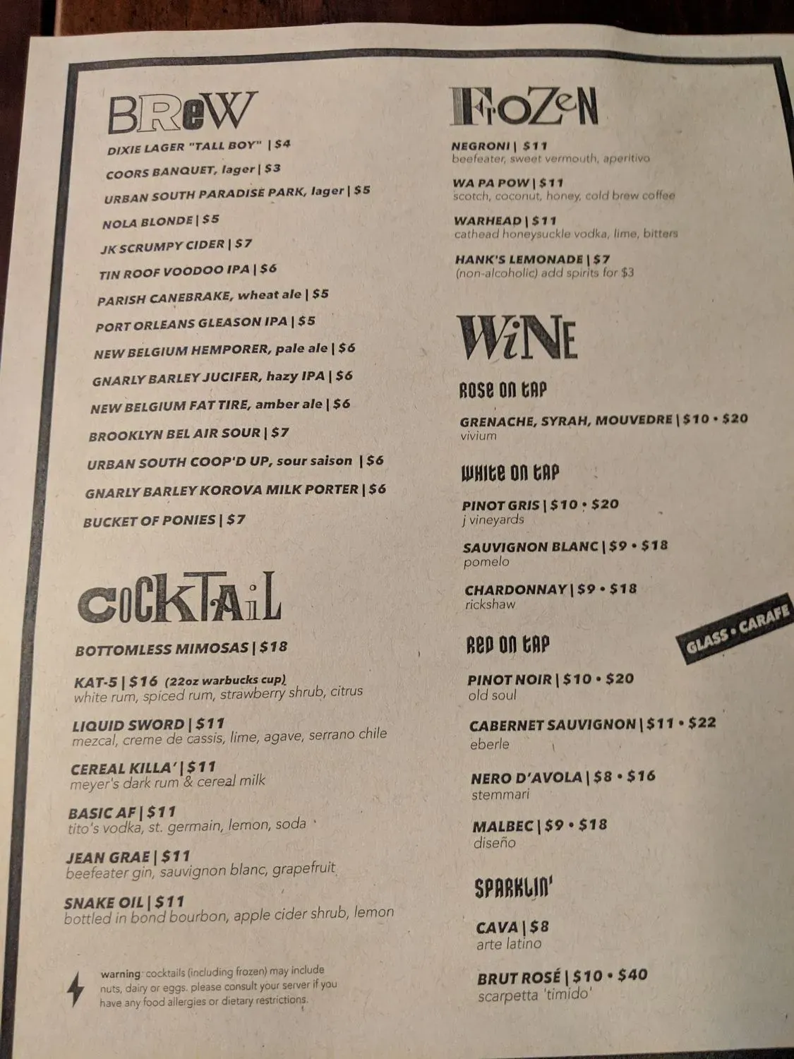 Menu 6