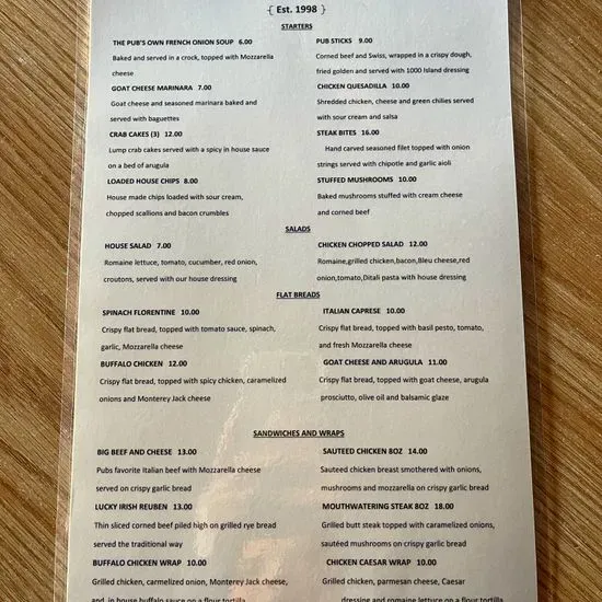 Menu 1