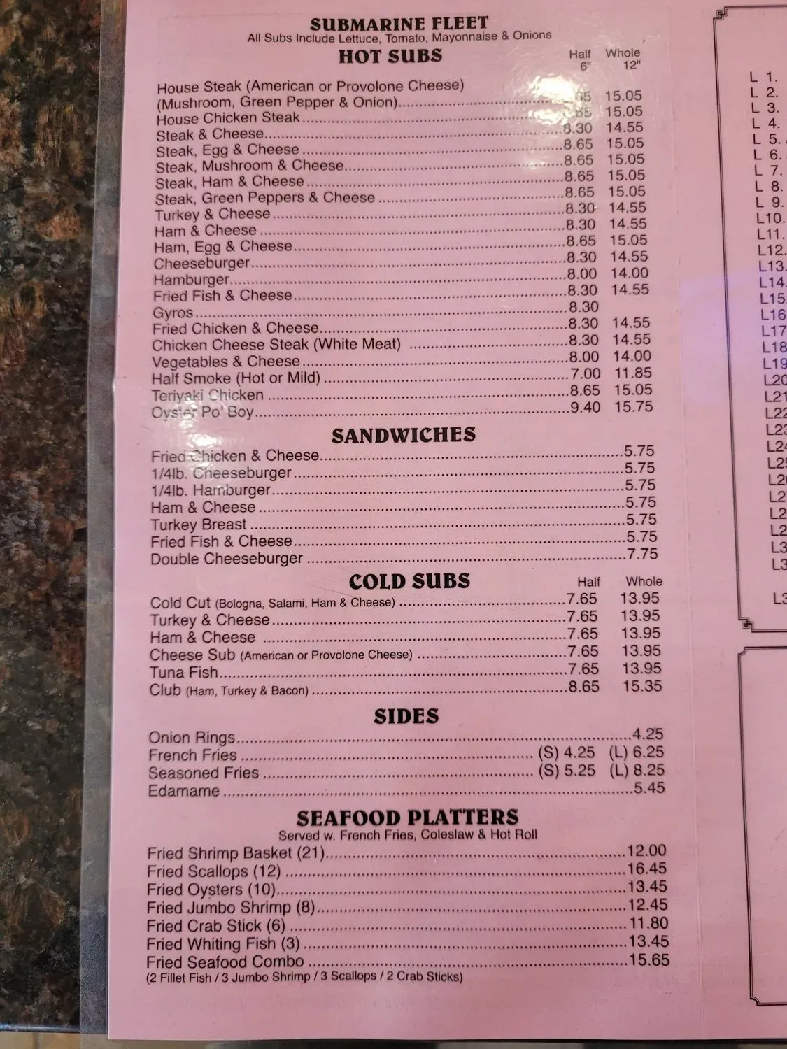 Menu 5