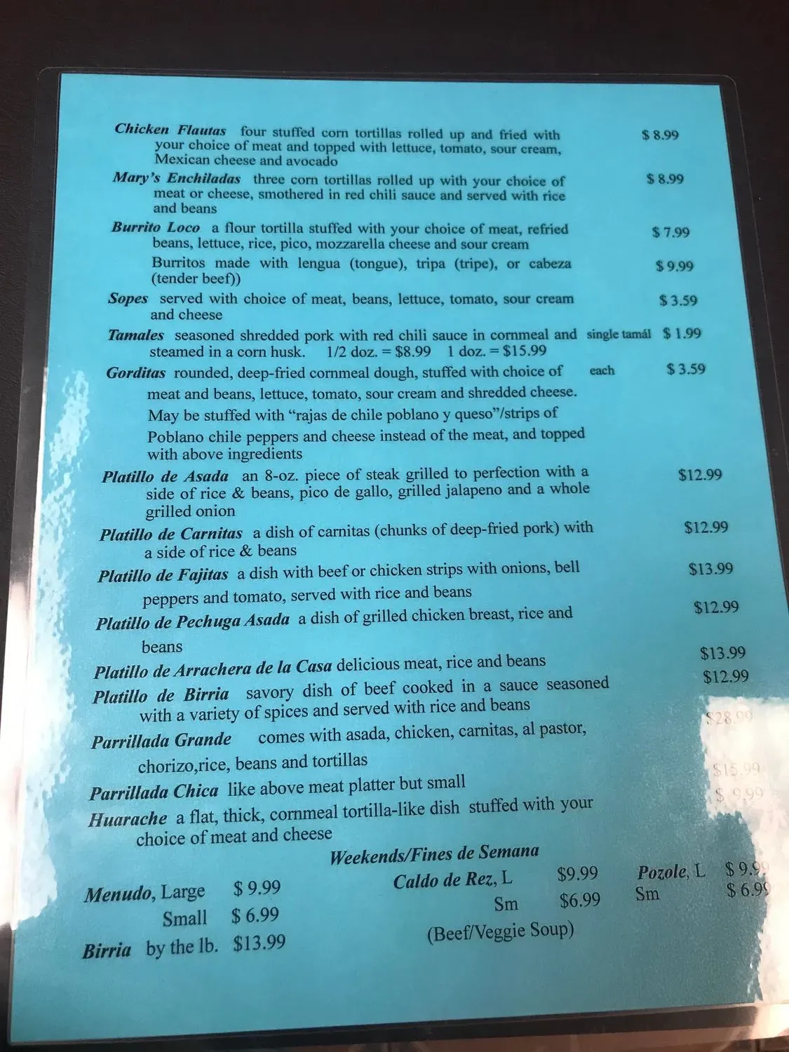 Menu 1