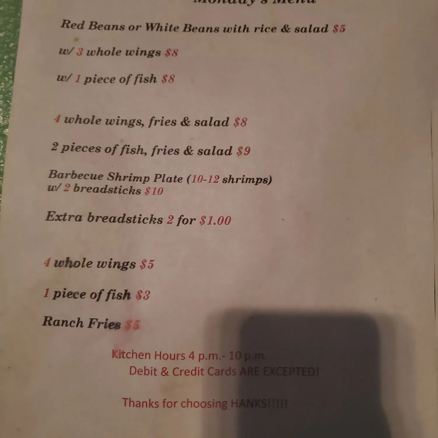 Menu 1