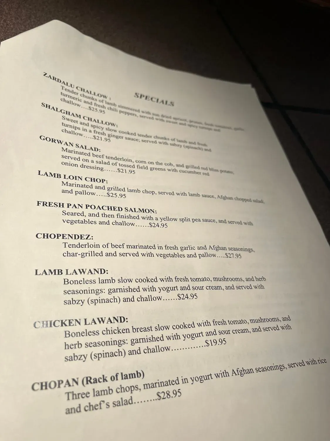 Menu 1