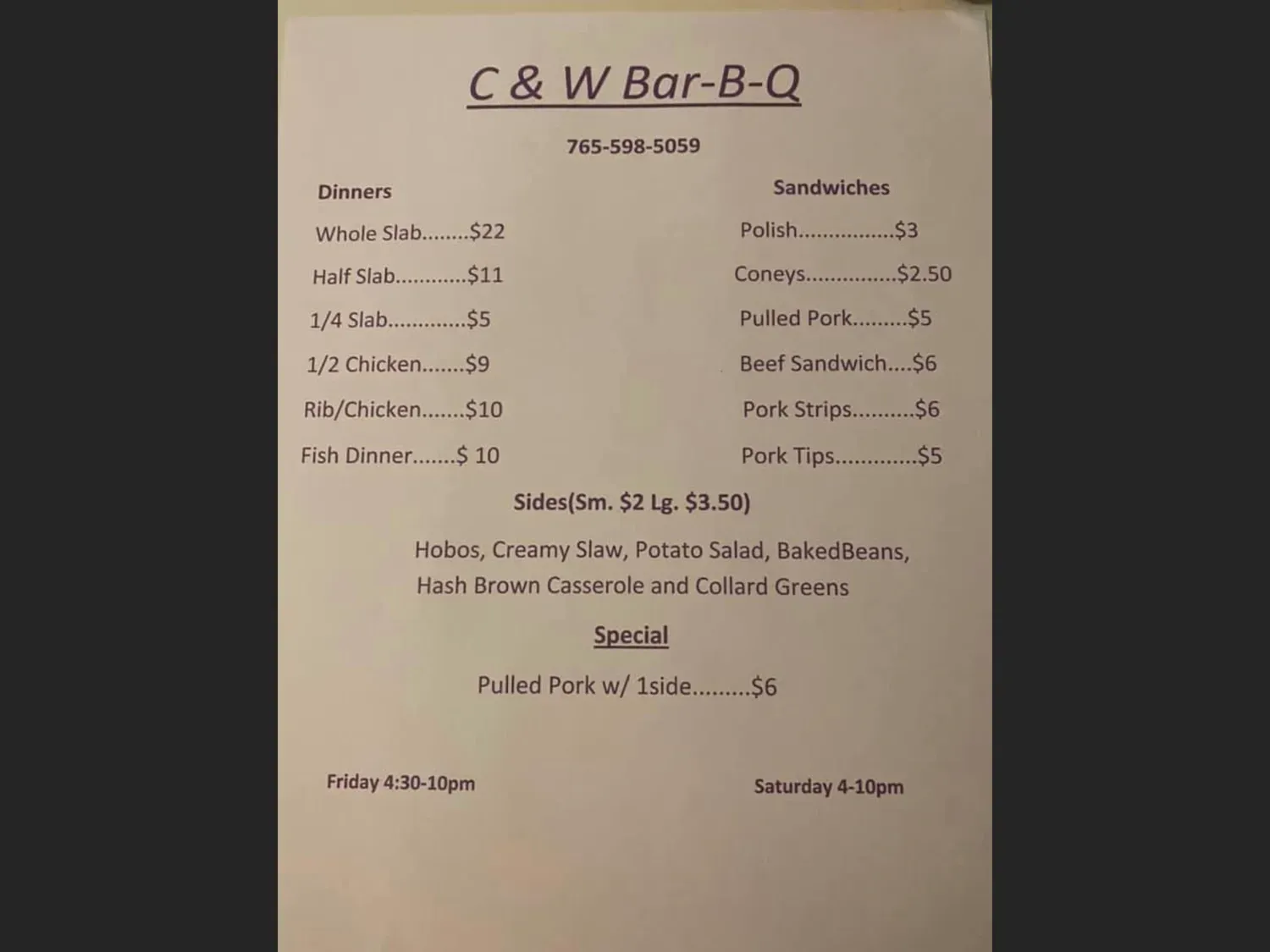 Menu 1