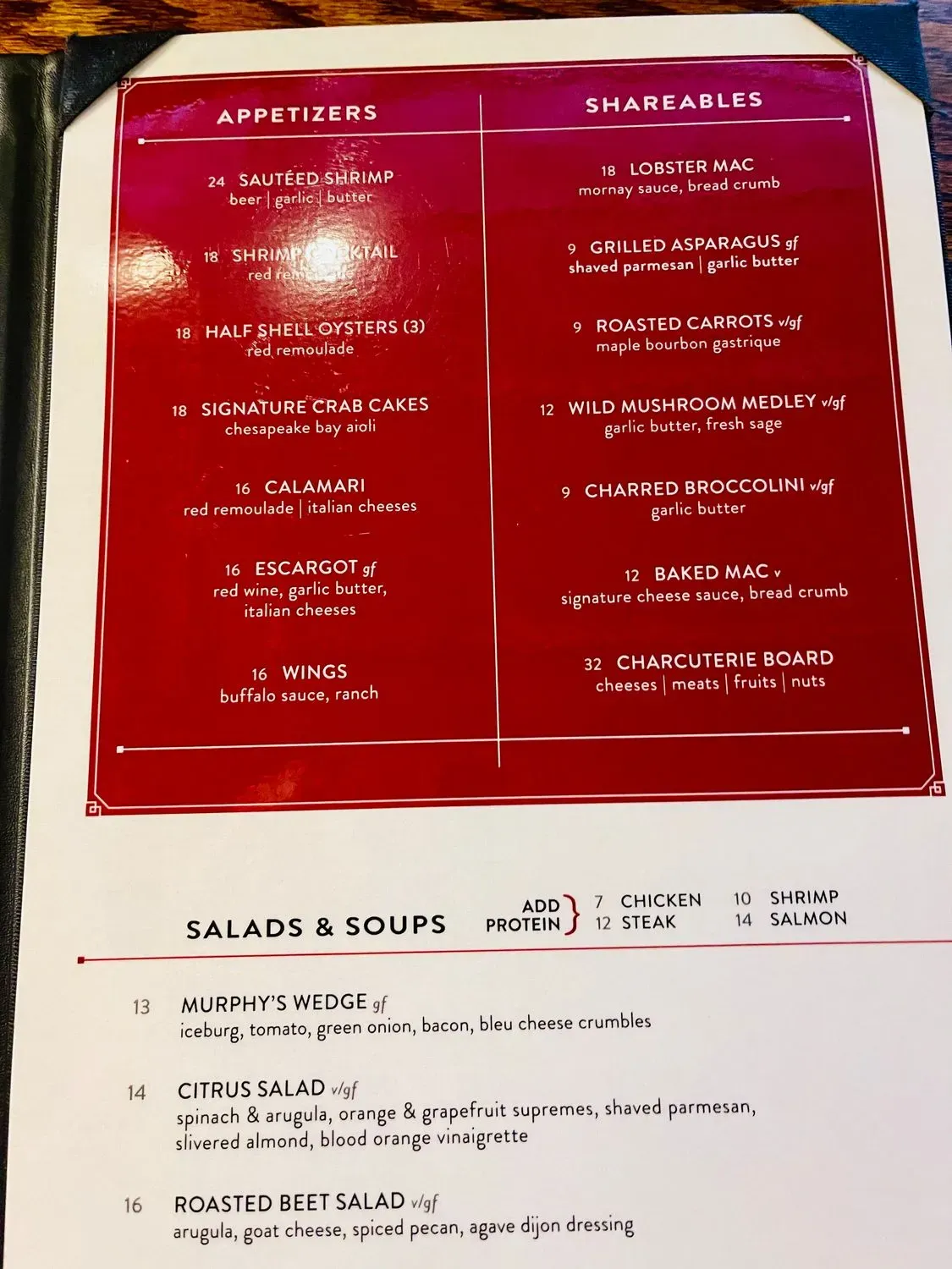 Murphy's Restaurant Menu - Updated November 2025