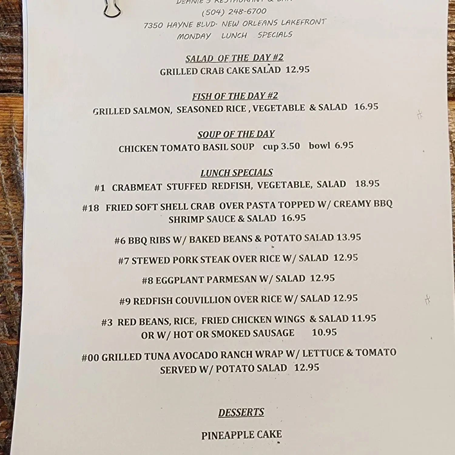 Menu 1