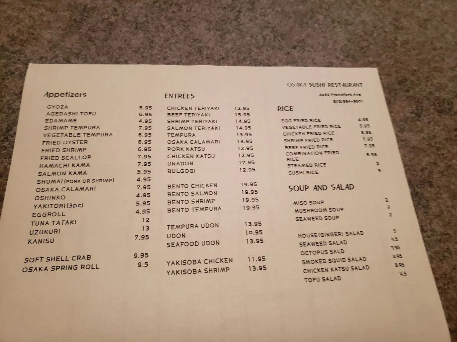 Menu 5