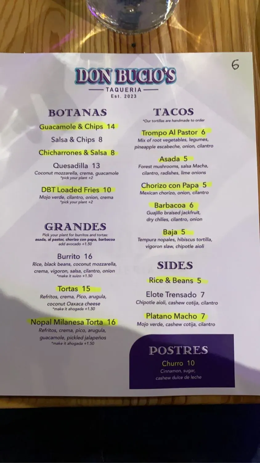 Menu 1