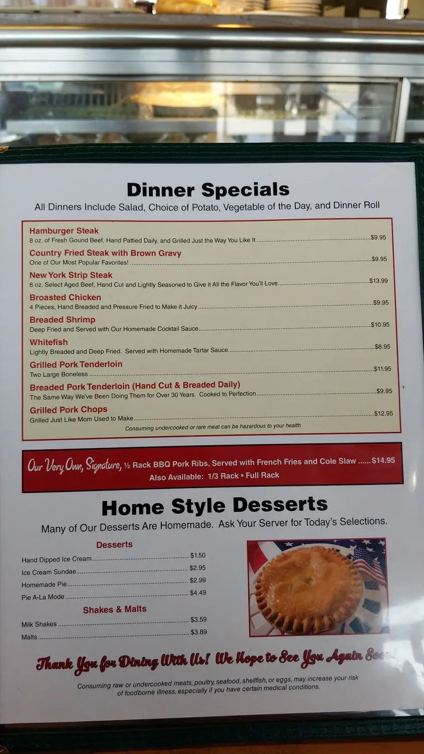 20th Century Restaurant Menu - Updated November 2025