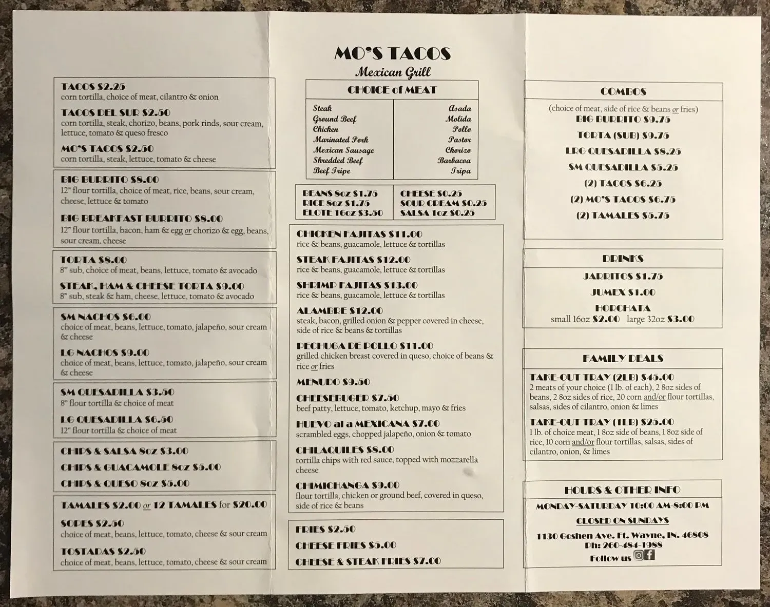 Menu 1