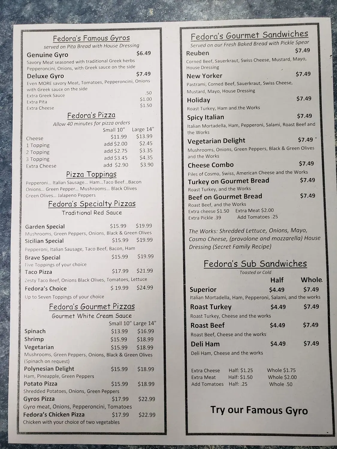 Menu 2