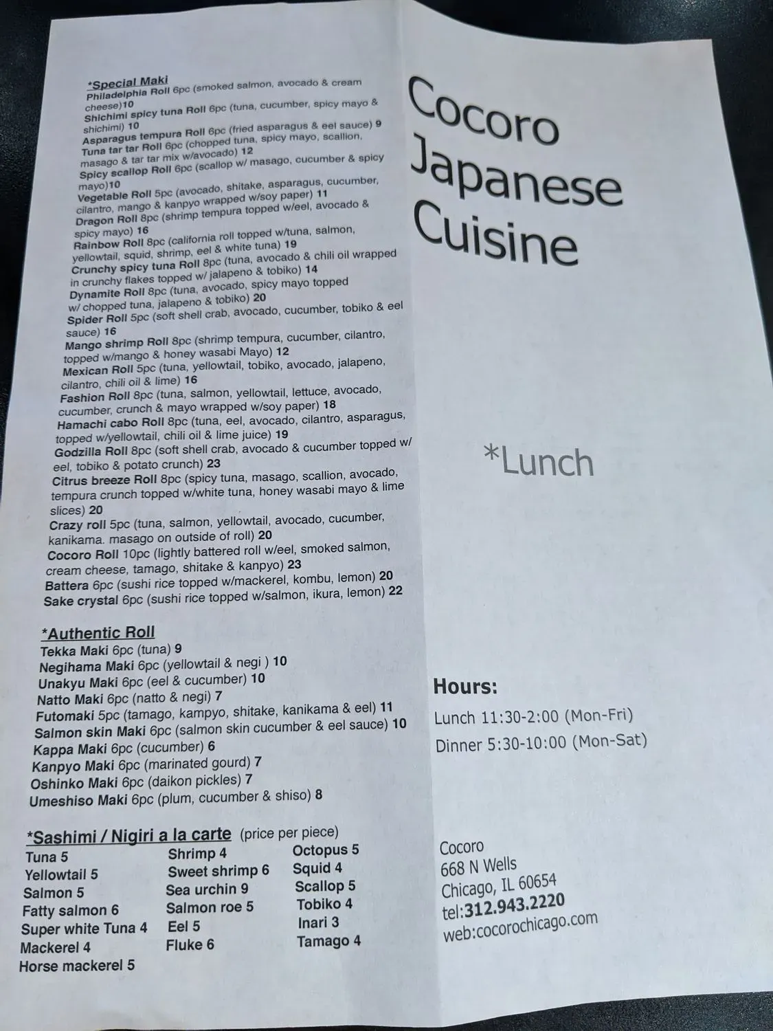 Menu 5