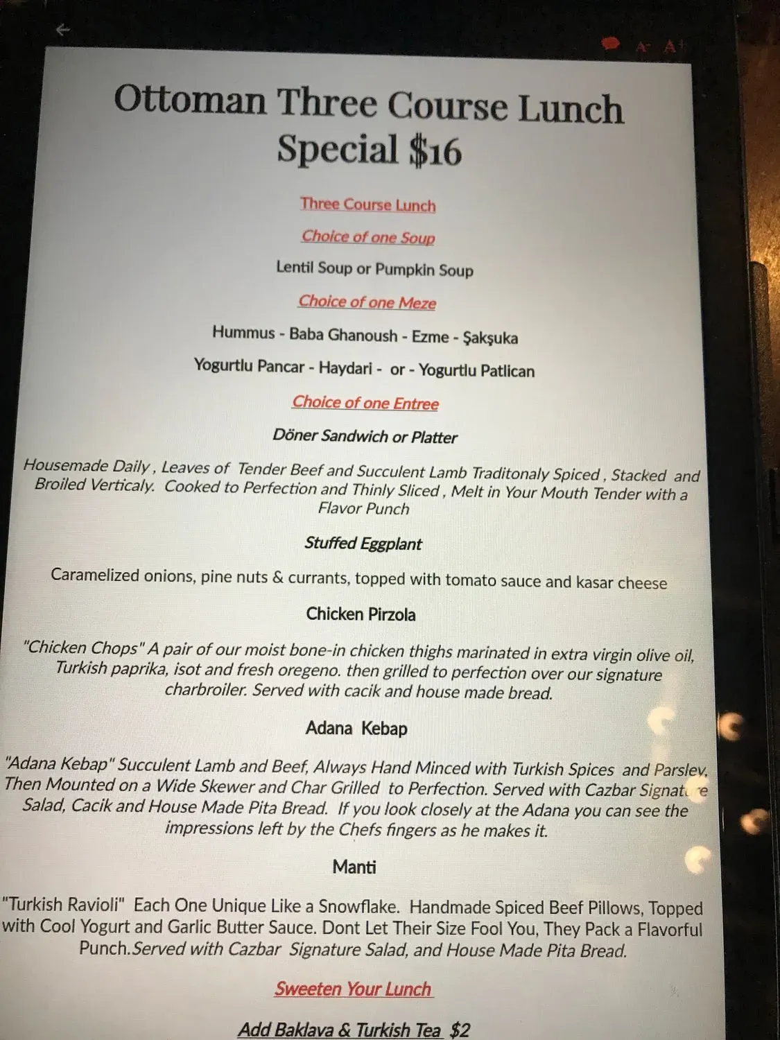 Menu 5