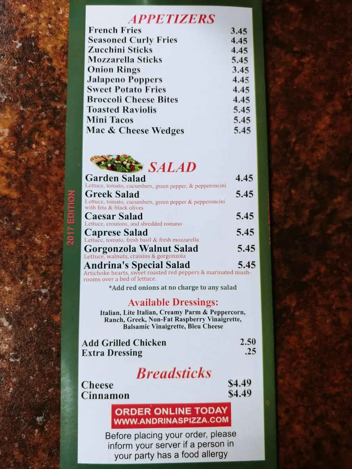 Menu 5