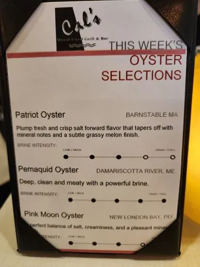 Cal's Wood Fired Grill and Bar Menu | West Springfield, MA | Checkle