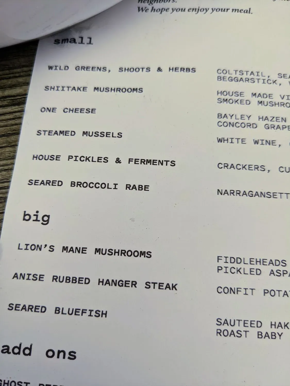 Menu 5