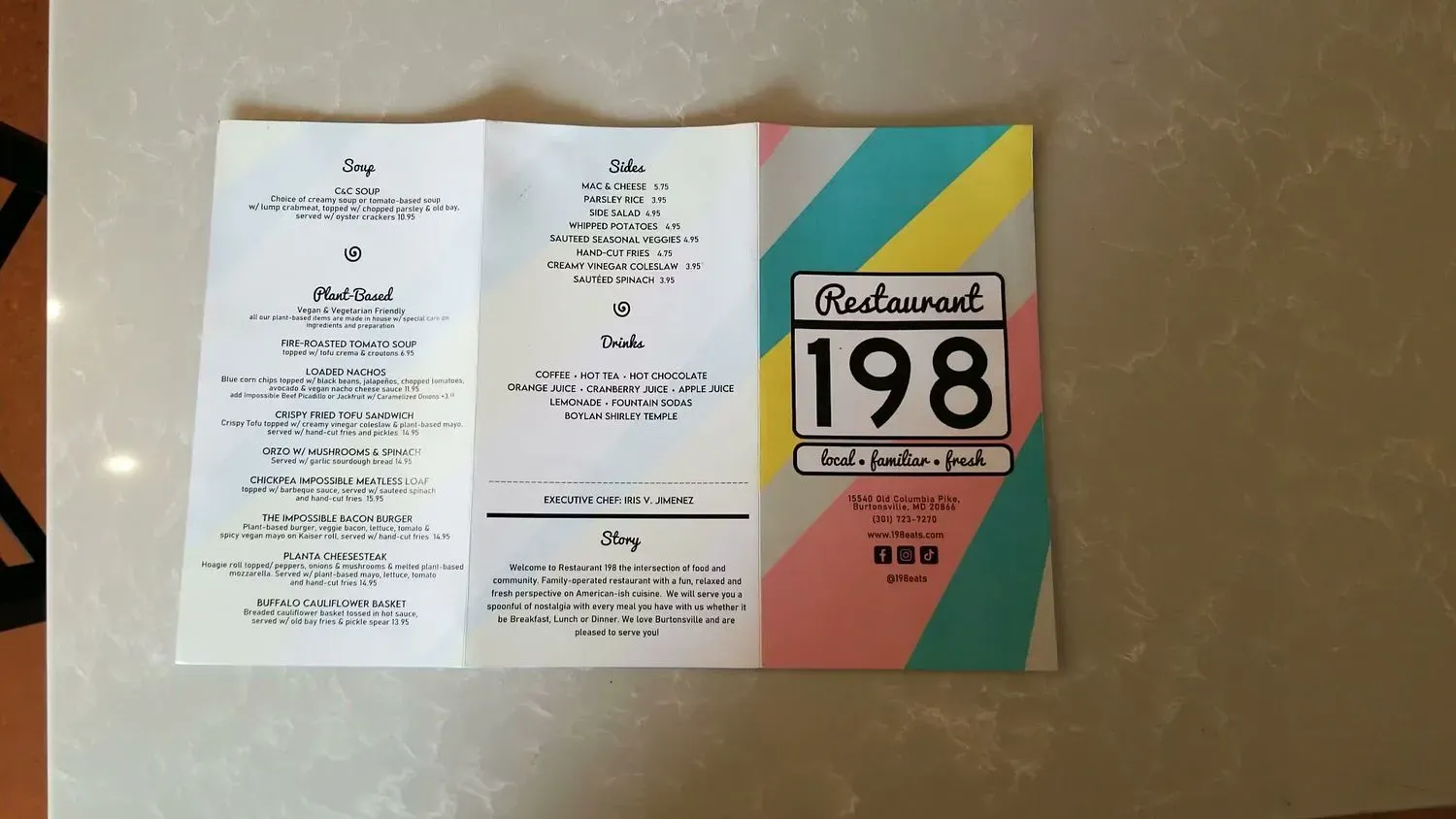 Restaurant 198 Menu - Updated November 2025