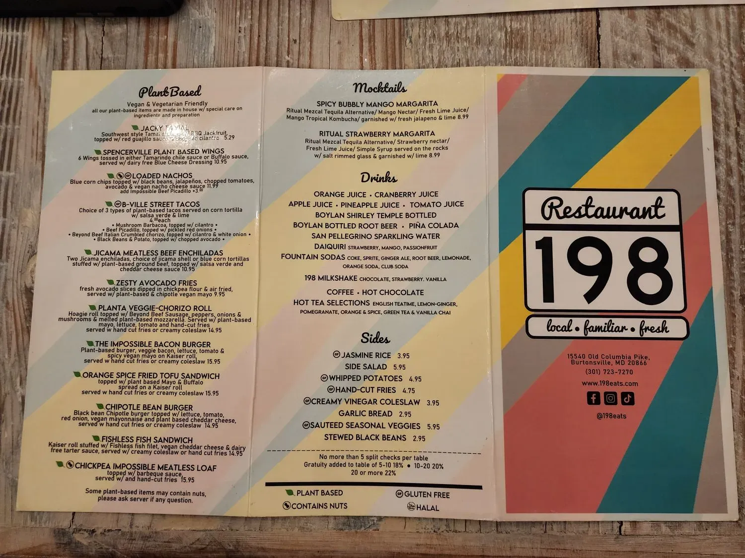 Restaurant 198 Menu - Updated November 2025