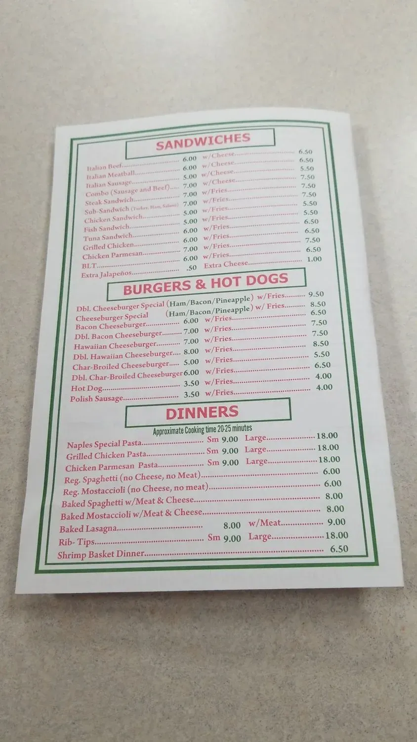 Menu 2