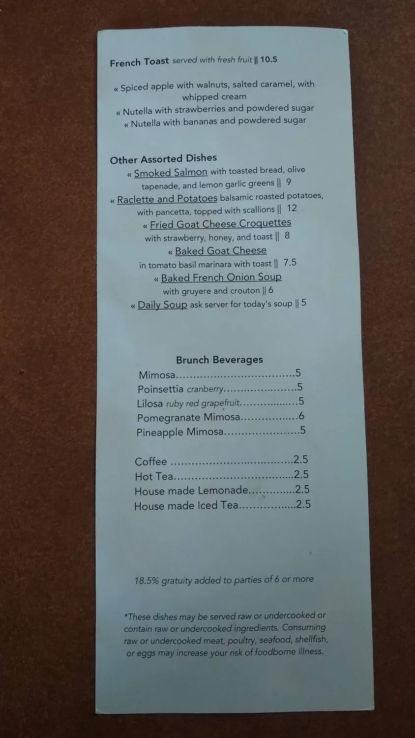 Menu 5