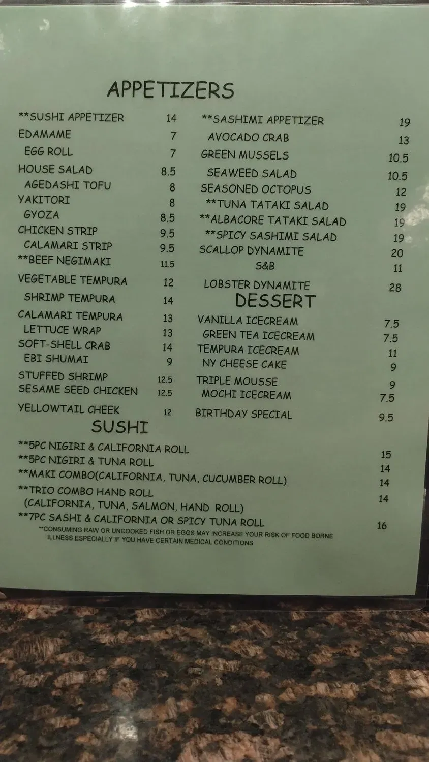 Menu 5