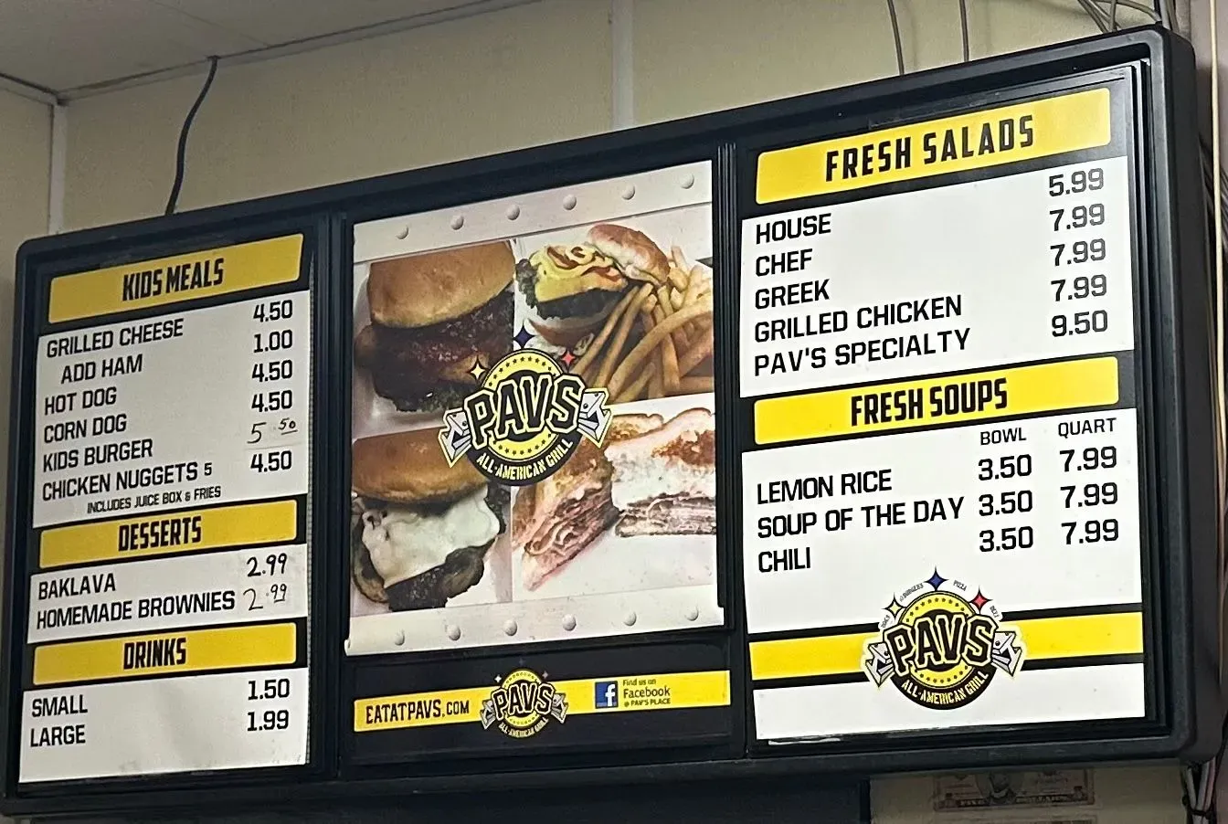 Pav's Restaurant Menu - Updated November 2025
