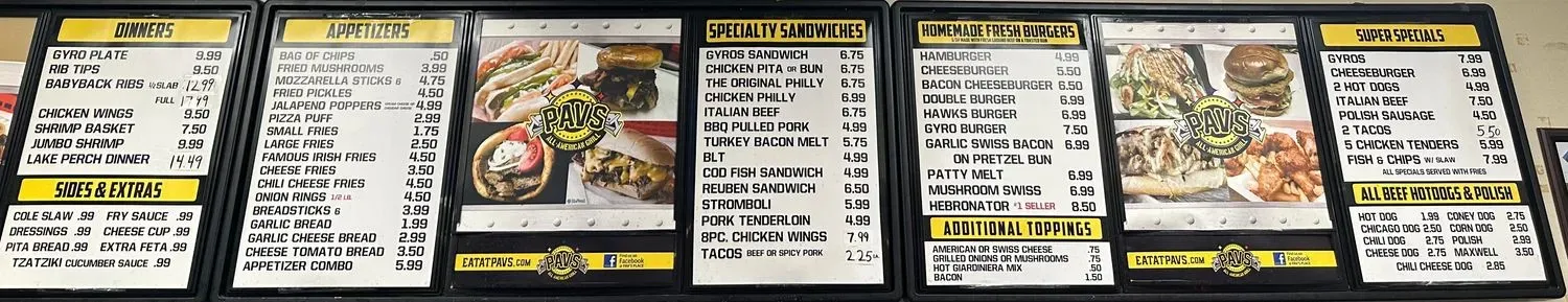Pav's Restaurant Menu - Updated November 2025