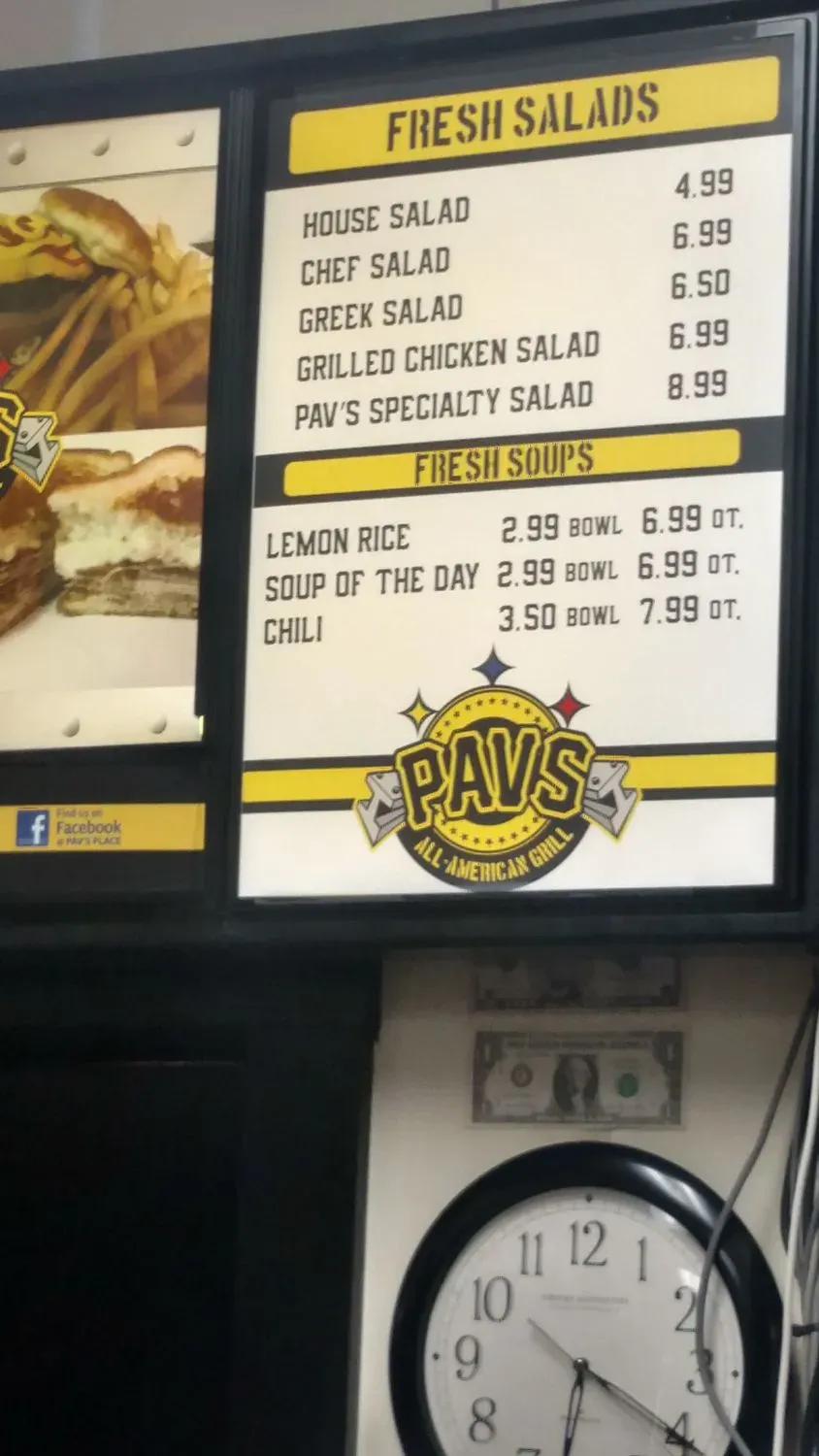 Pav's Restaurant Menu - Updated November 2025