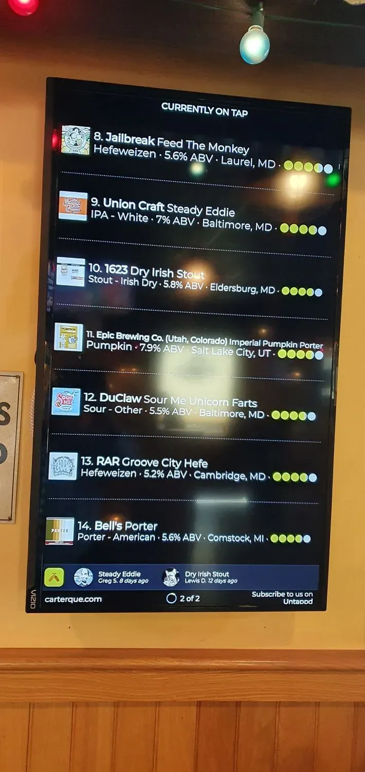 CarterQue BBQ & Grilling Co. Menu - Updated November 2025