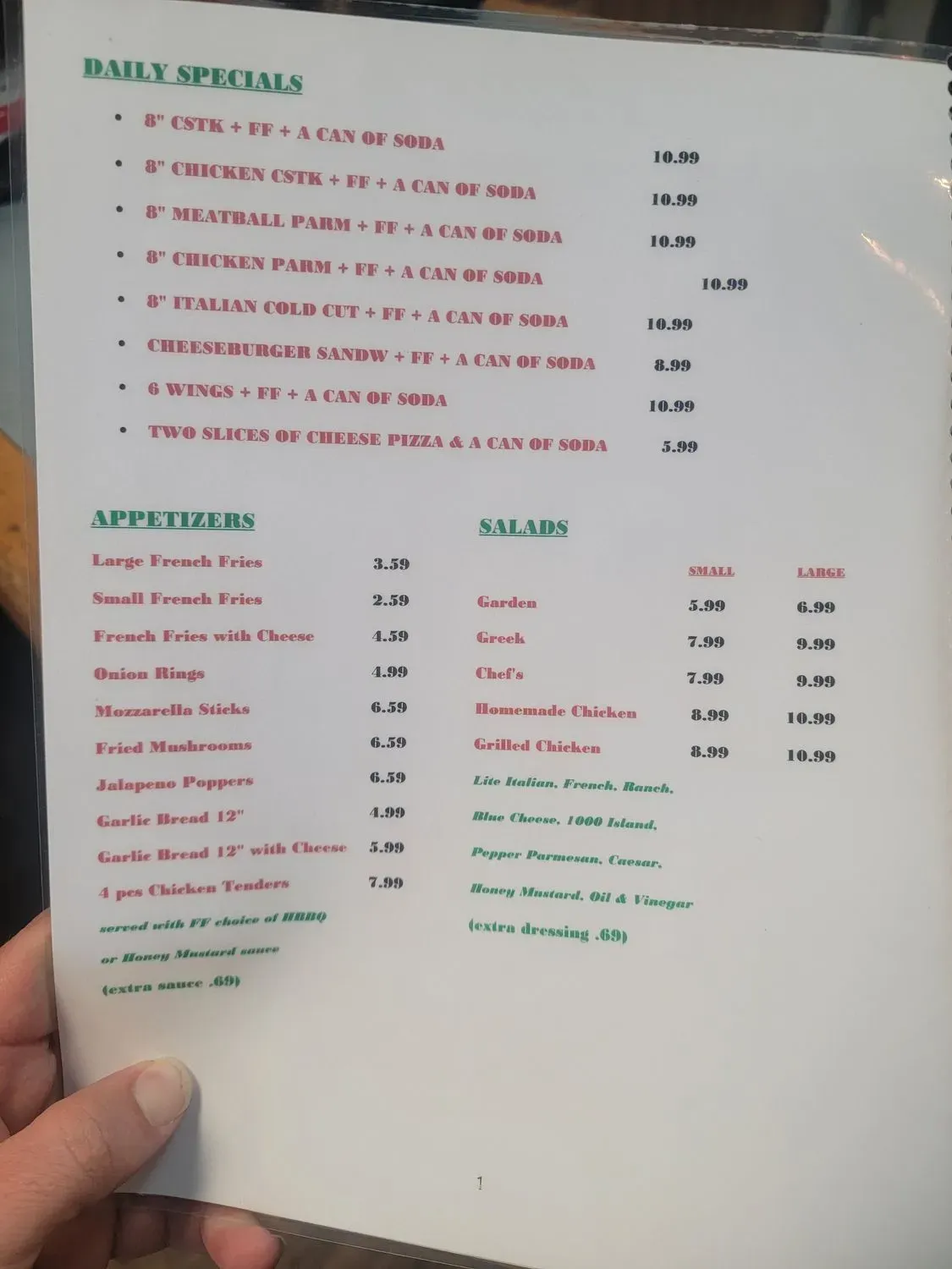 Menu 1