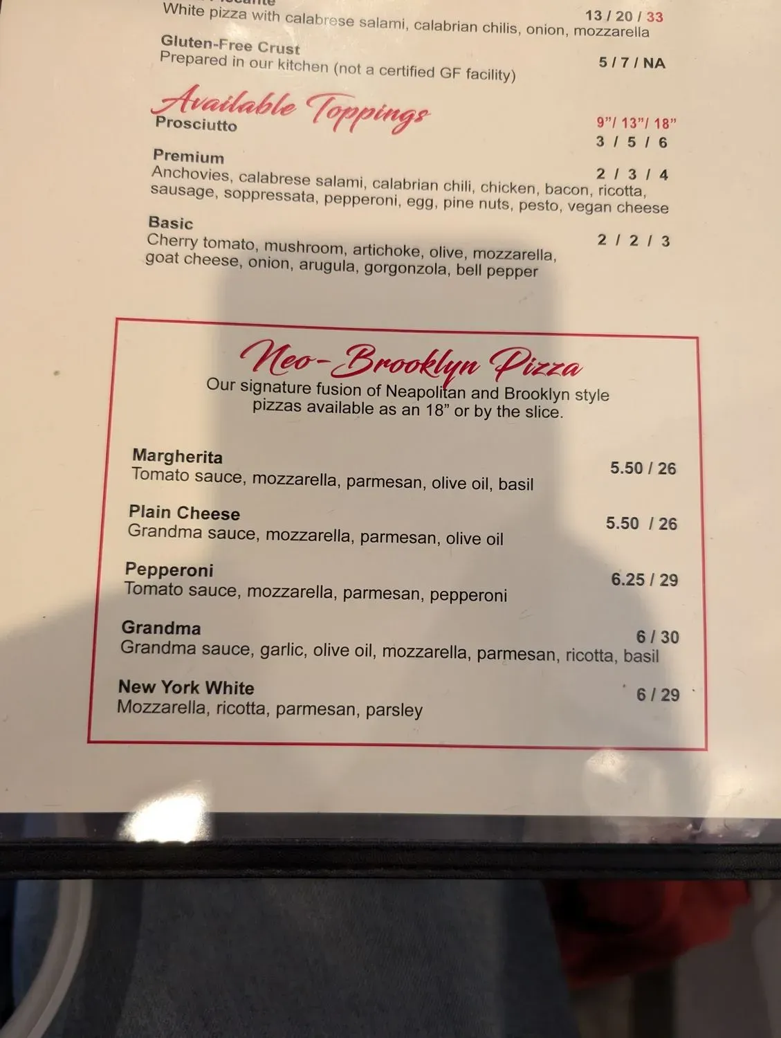 Menu 1