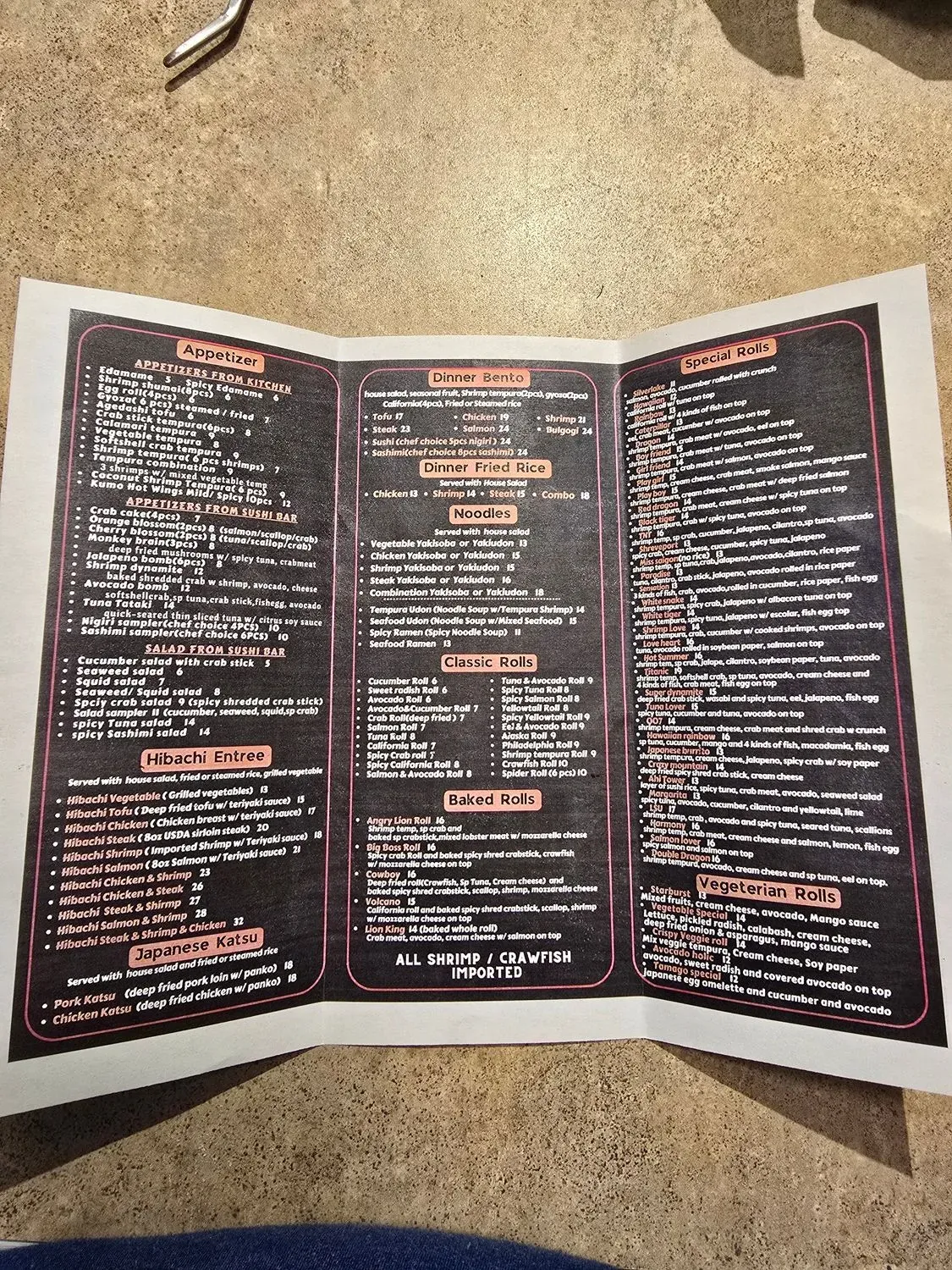 Menu 1