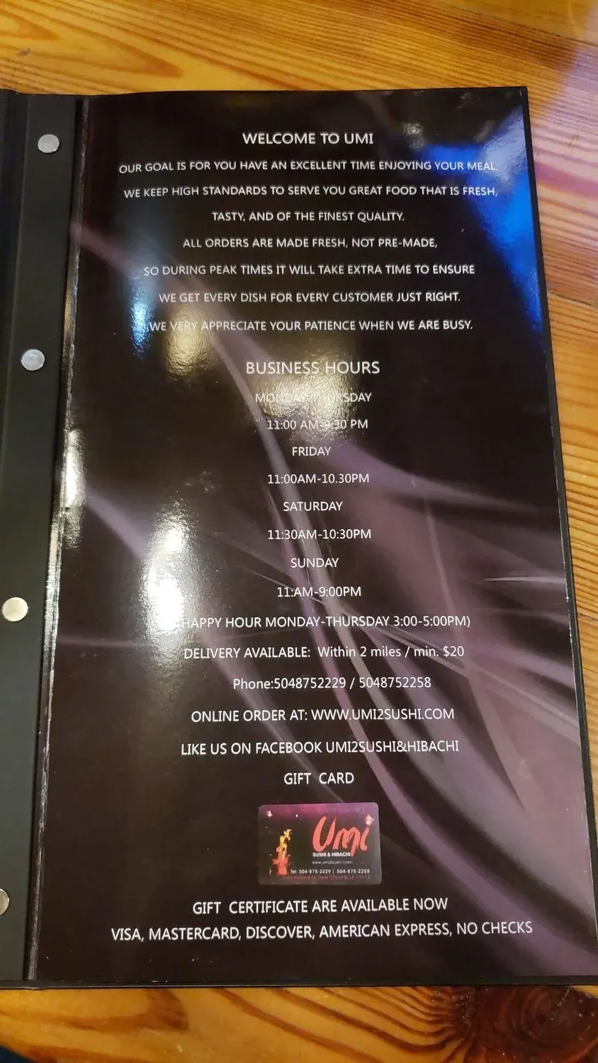 Menu 6