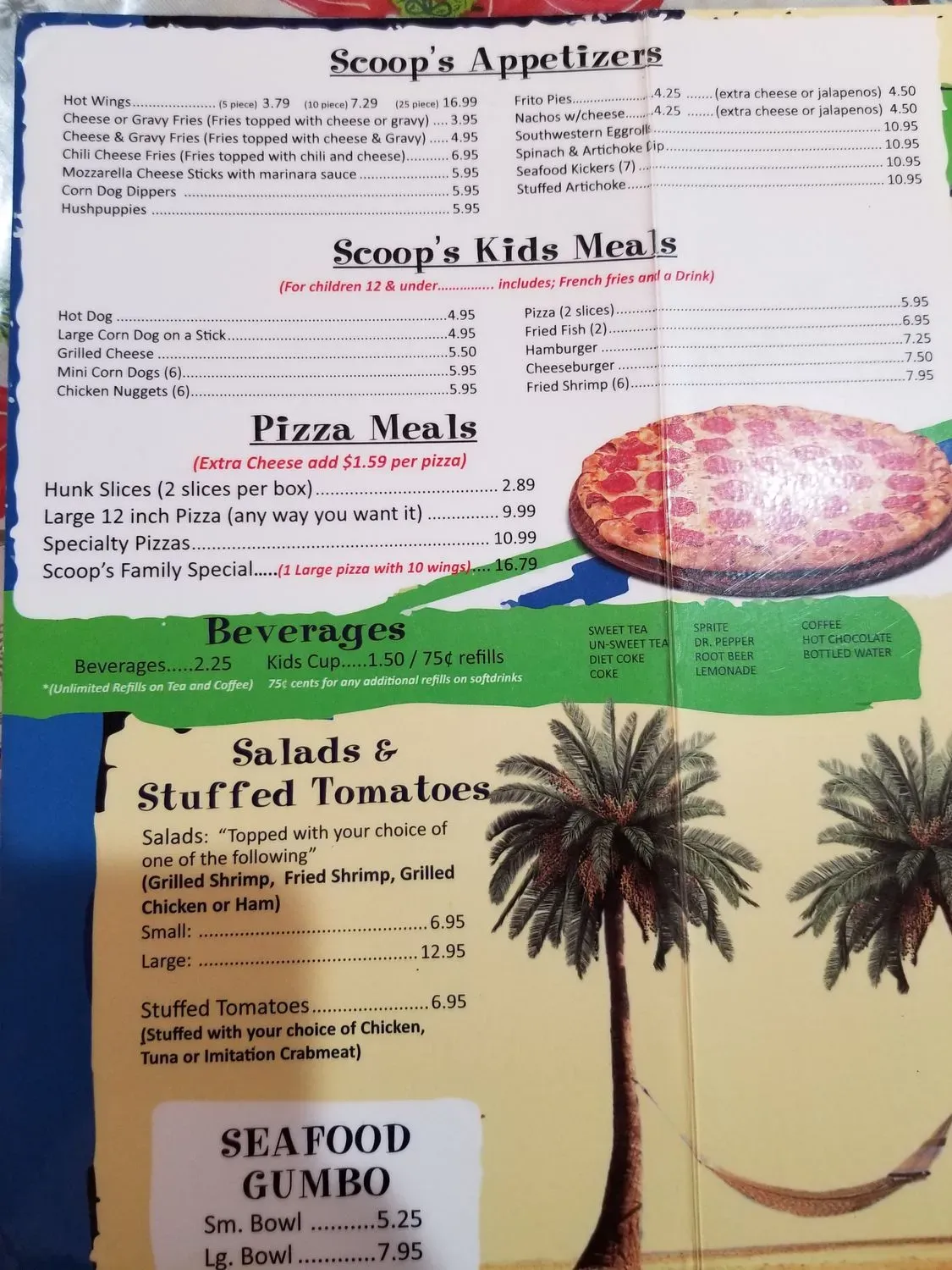 Scoops Menu - Updated November 2025