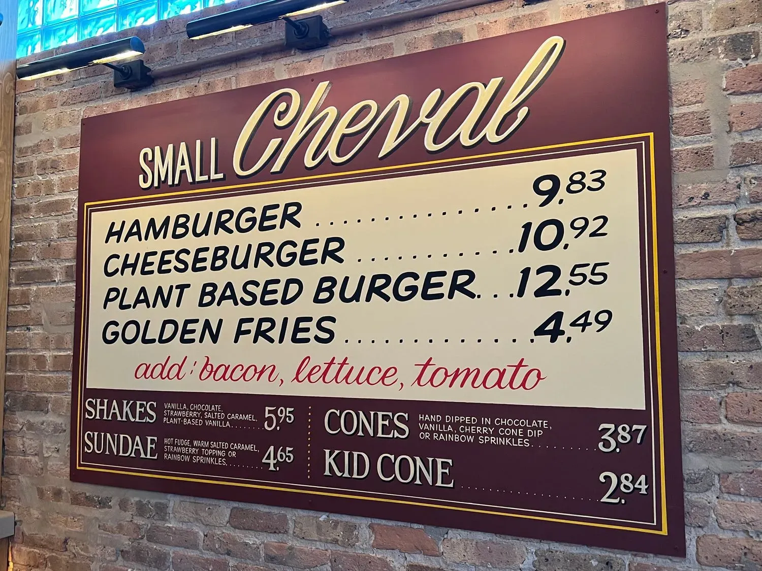 Small Cheval- Fulton Market Menu - Updated November 2025