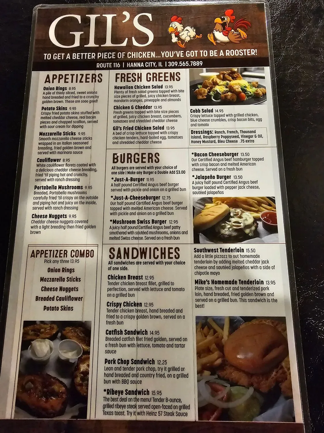 Gil's Supper Club Menu - Updated November 2025