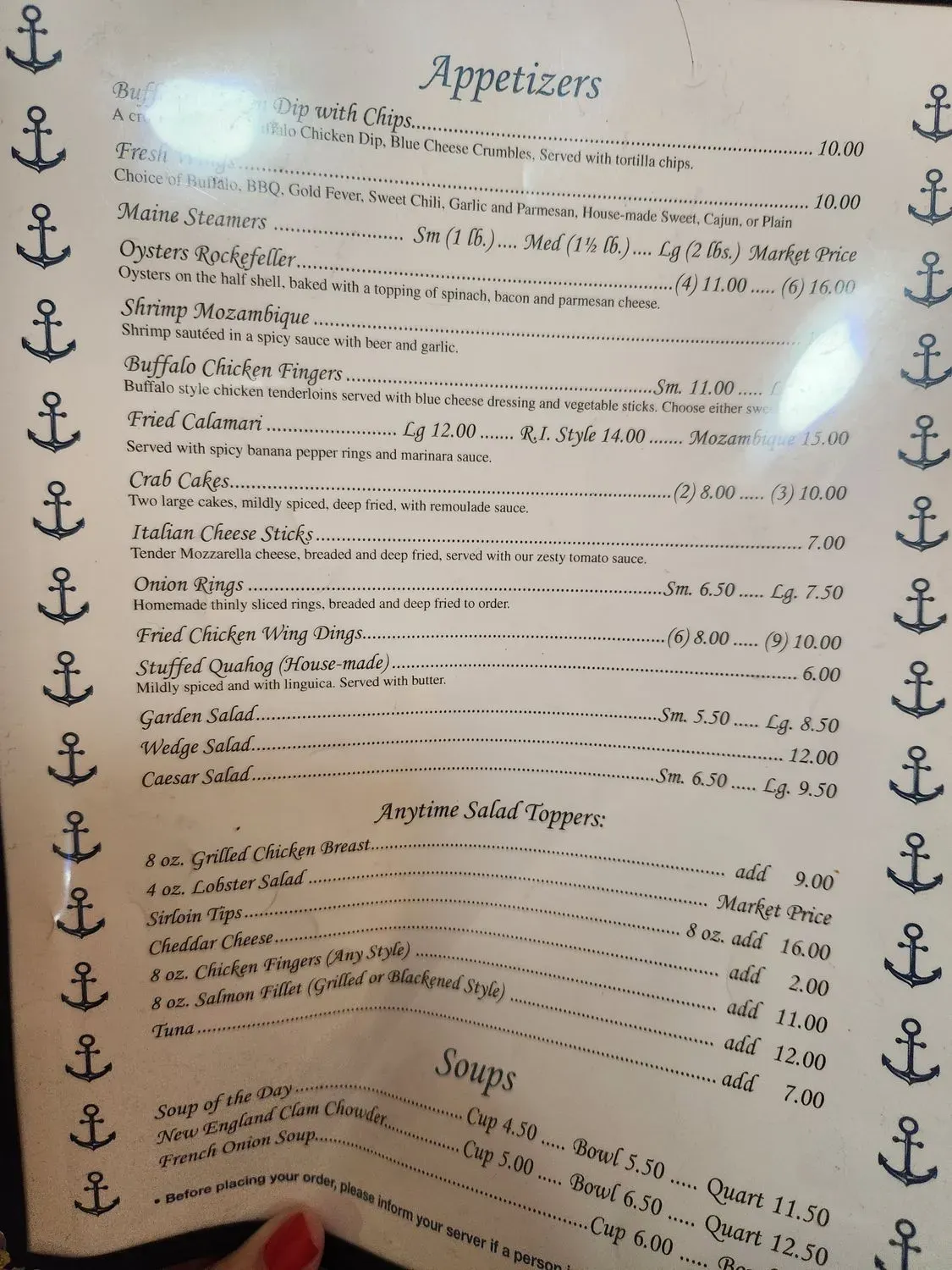 Blue Point Restaurant Menu - Updated November 2025