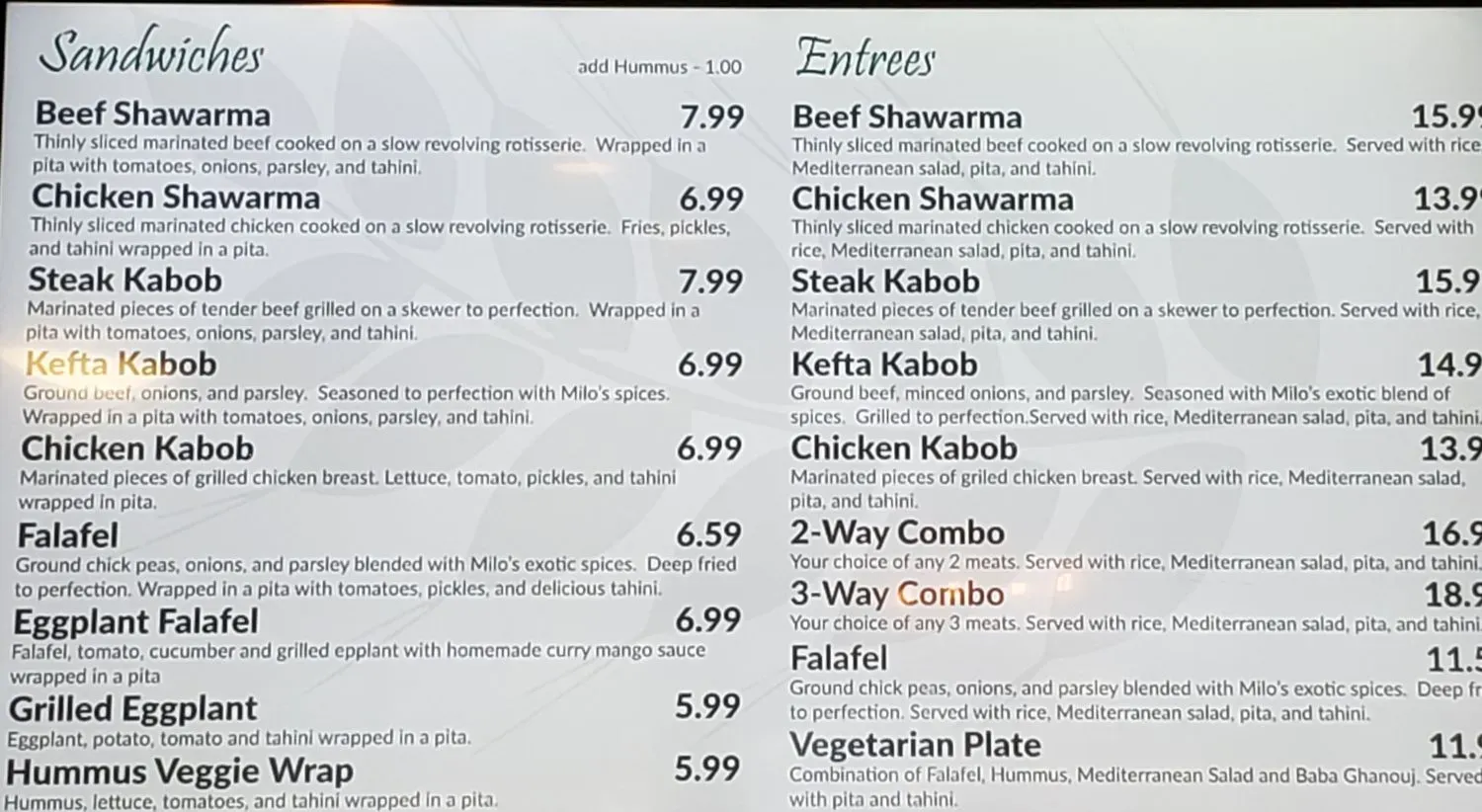 Menu 2