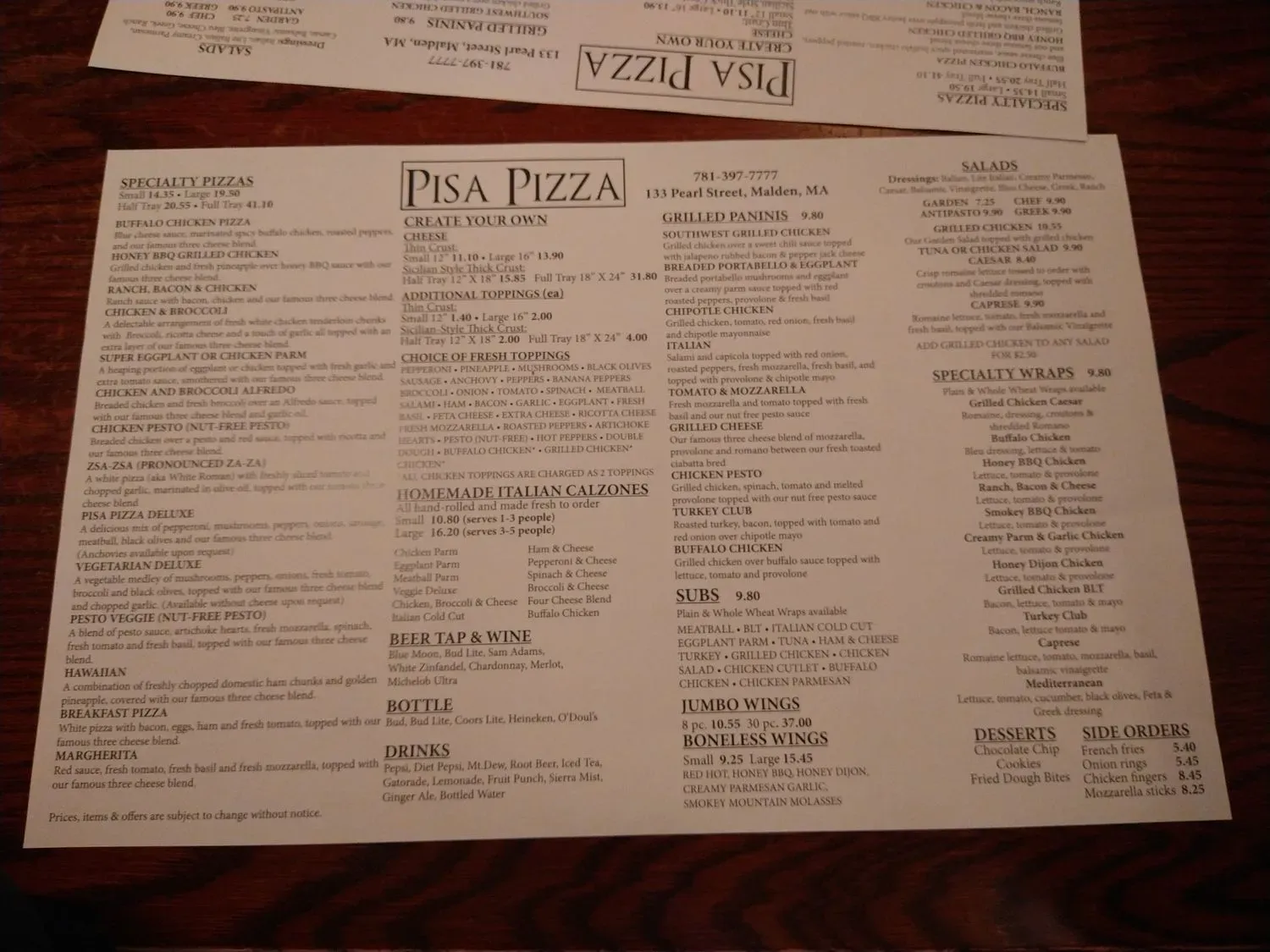 Menu 1