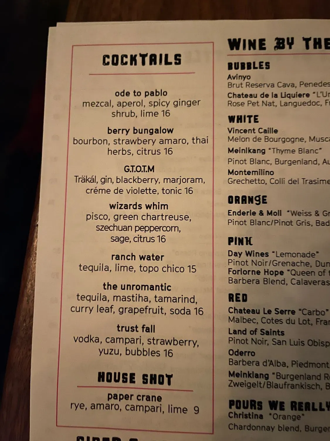 Menu 5