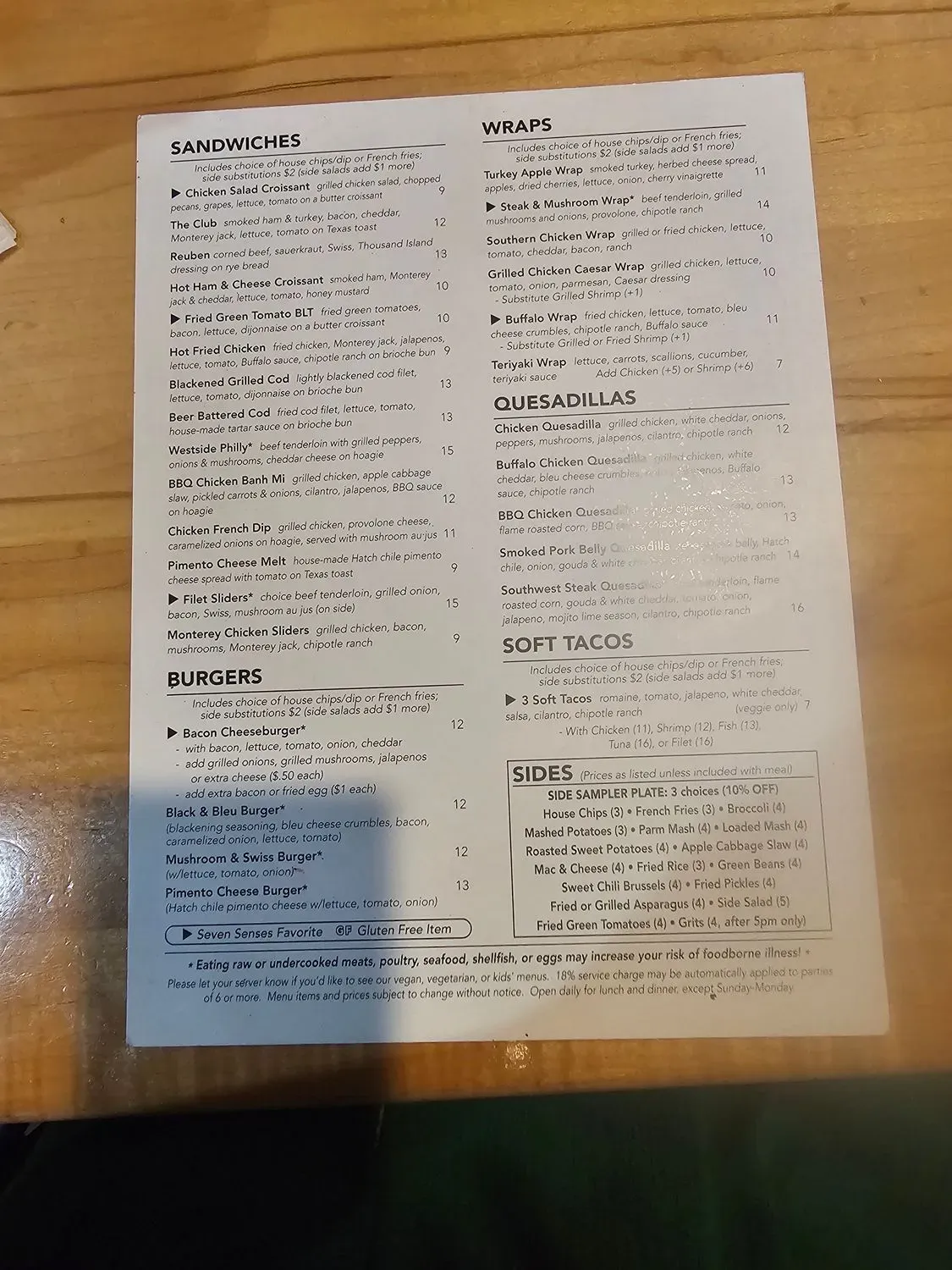 Menu 5