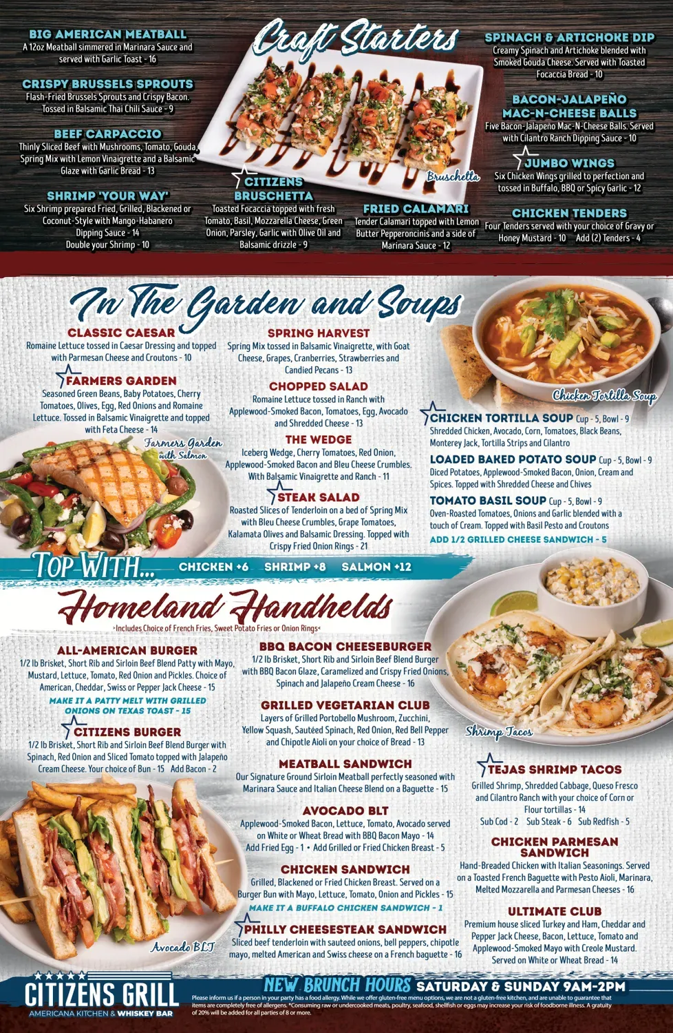 Citizens Grill Menu - Updated November 2025