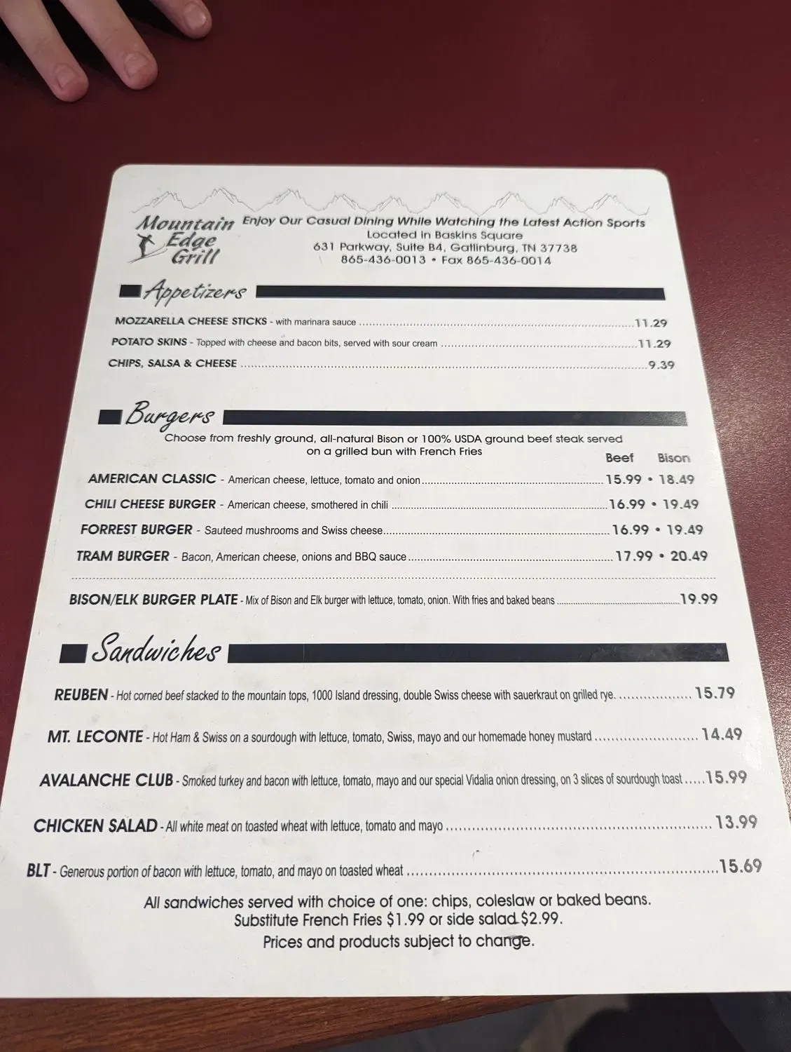 Menu 1