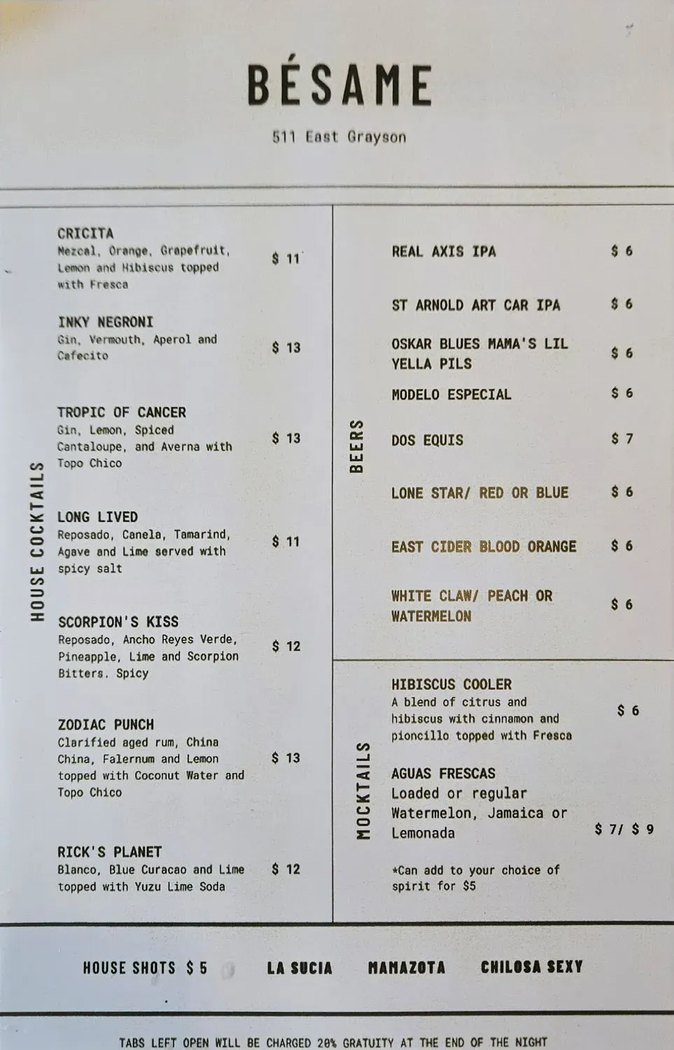 Menu 1