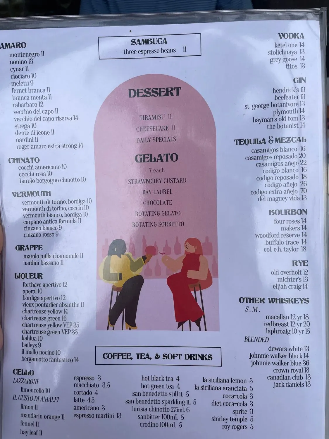 ZZ & Simone's Menu - Updated November 2025