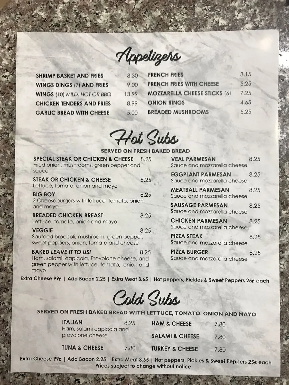 Menu 1