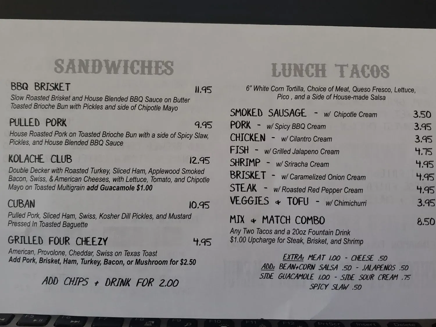 Menu 2