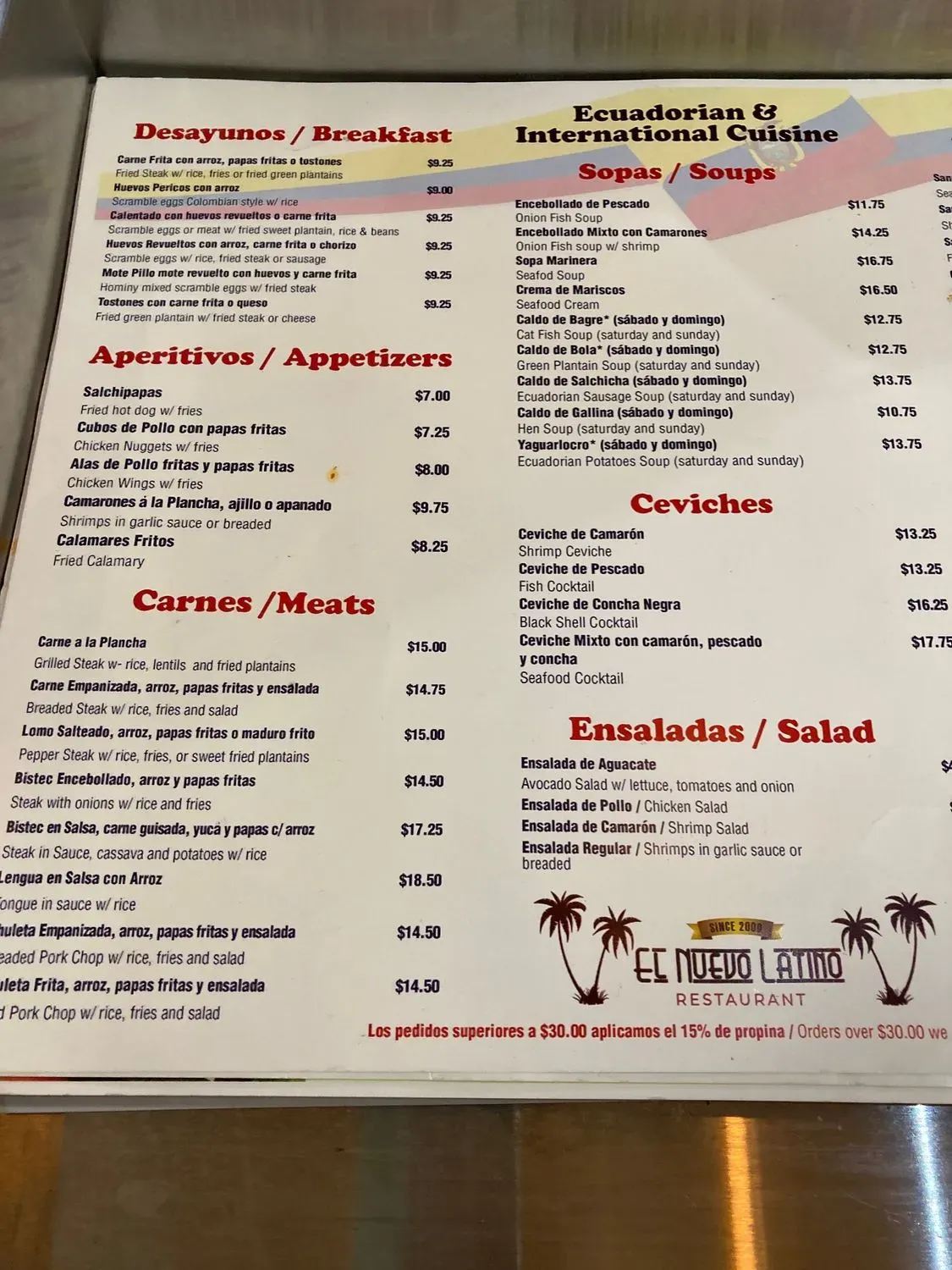 Menu 4