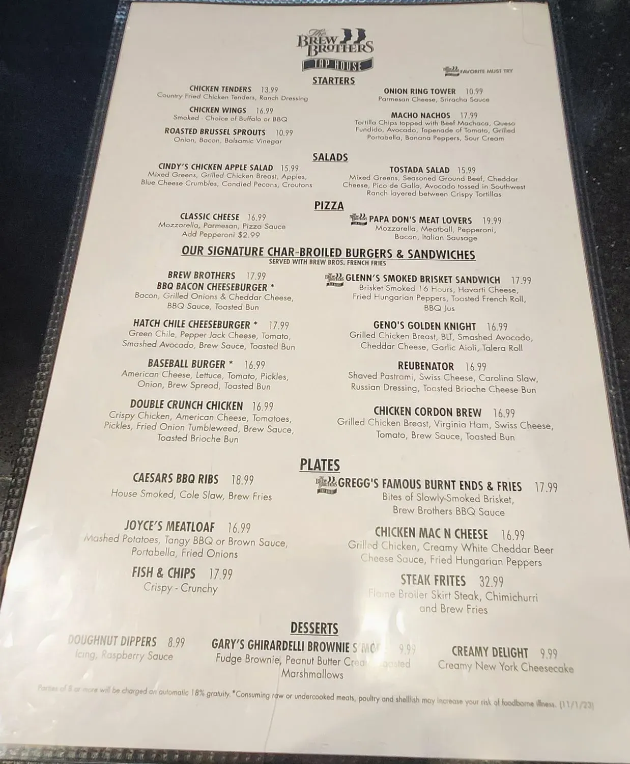 Menu 1