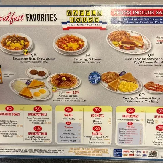 Waffle House Menu Beaumont TX Checkle